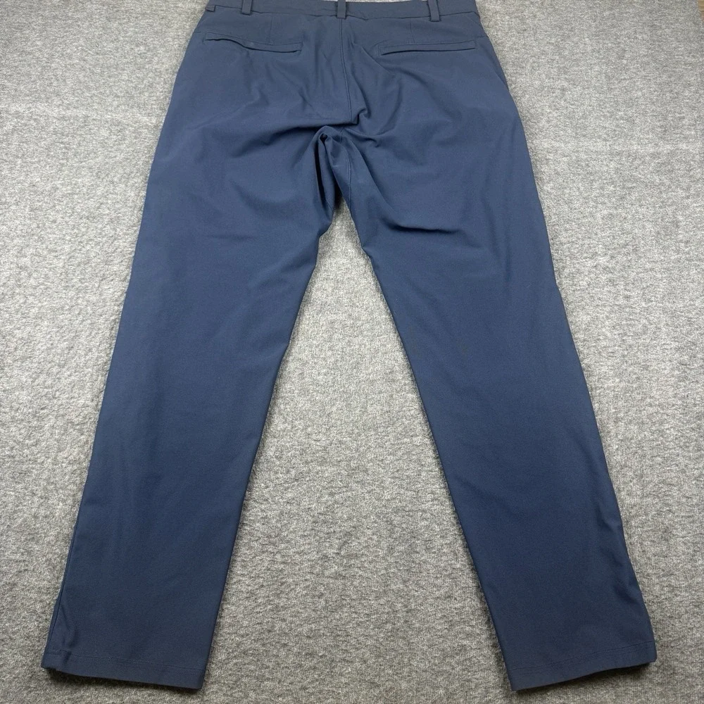 Lululemon Pants Mens 34x30 Blue Warpstreme Commission Stretch Golf *DISTRESSED